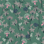 Pink Contour Flowers Wallpaper