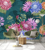 Contemporary Brightly Flowers Wallpaper Vogue