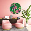 Pink Poppy Flowers Printed Mirror Acrylic Circles