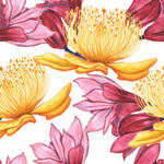 Pink and Yellow Large Flowers Wallpaper