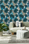 Dark Blue Monstera Wallpaper