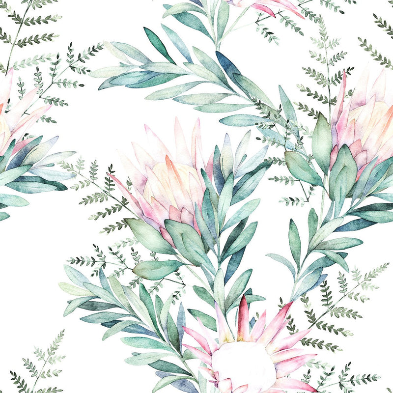 Stylish Exotic Pink Flowers Wallpaper Vogue