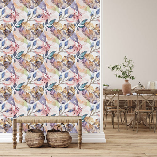 Elegant Watercolor Leaves Wallpaper Tasteful