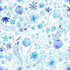 Watercolor Blue Flowers Wallpaper