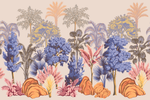 Beige Jungle Landscape Wallpaper