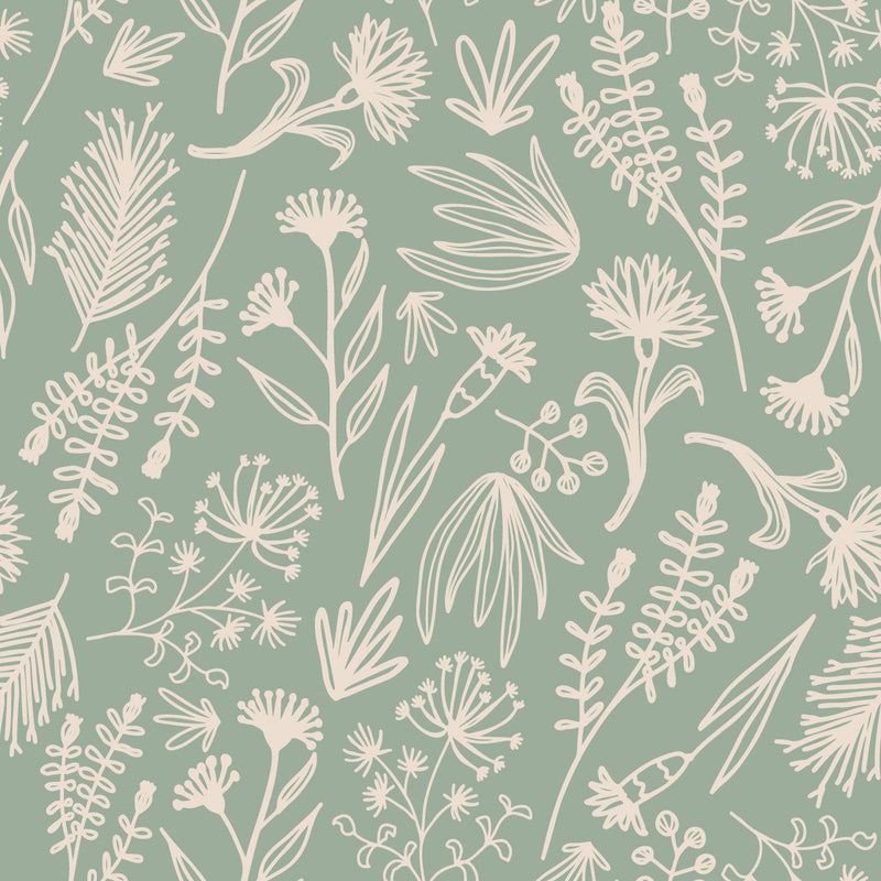 Light Green Wildflowers Wallpaper
