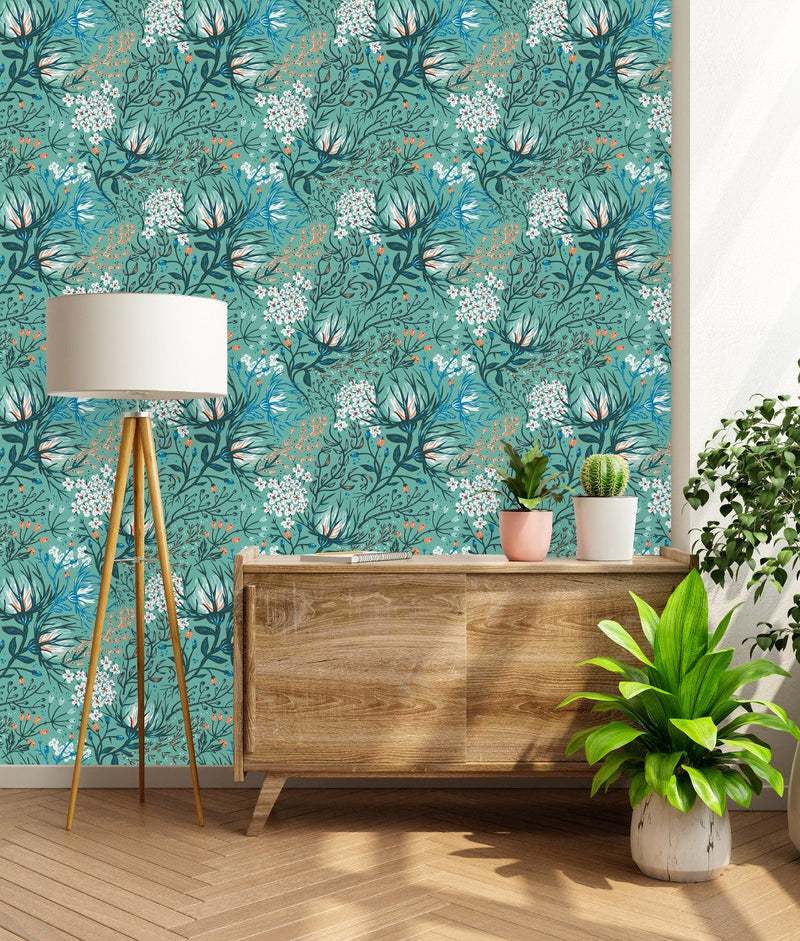 Fashionable Herbal Wallpaper Chic