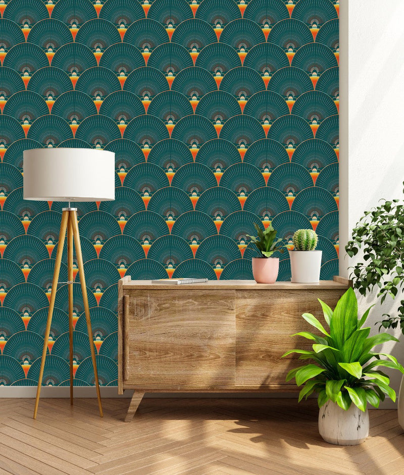 Dark Green Design Wallpaper
