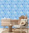 Fashionable Blue Abstract Design Wallpaper