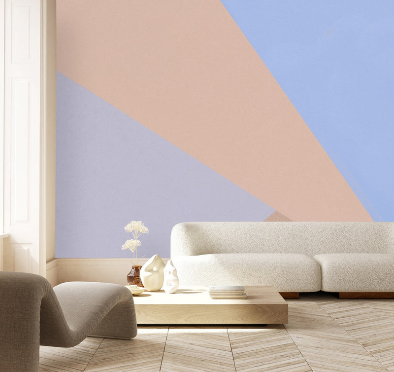 Blue and Beige Pattern Wallpaper
