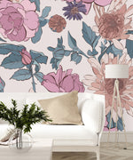 Fashionable Modern Pink Large Peonies Wallpaper