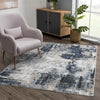 Campsall Gray&Blue Abstract Area Rug