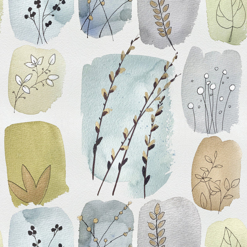 Colorful Smears with Herbs Wallpaper