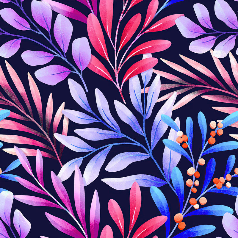 Brightly Leaves on Dark Wallpaper