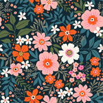 Contemporary Dark Wallpaper with Flowers Tasteful