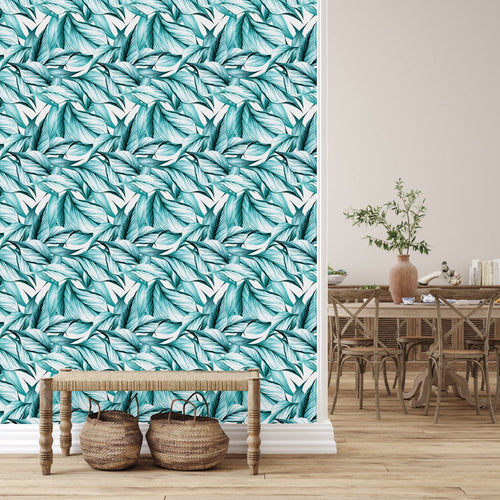 Voguish Hand Drawn Leaves Wallpaper Tasteful High-Quality