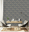 Dark Blue Pattern Wallpaper