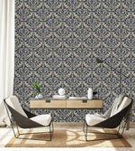 Dark Blue Pattern Wallpaper