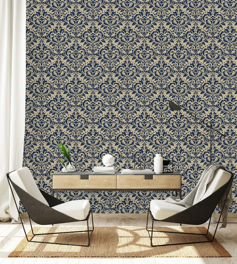 Dark Blue Pattern Wallpaper