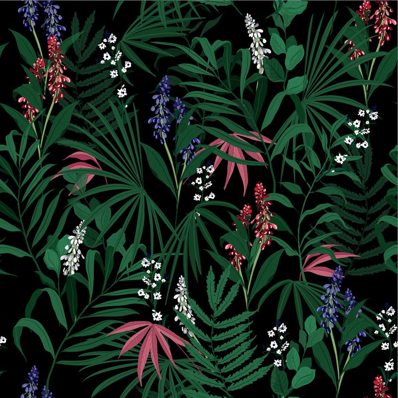 Wildflowers with Green Leaves Wallpaper