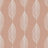 Beige Wallpaper with Leaves Contour