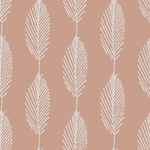 Beige Wallpaper with Leaves Contour