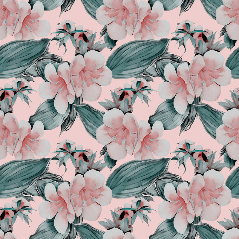Pink Wallpaper with Gentle Flowers