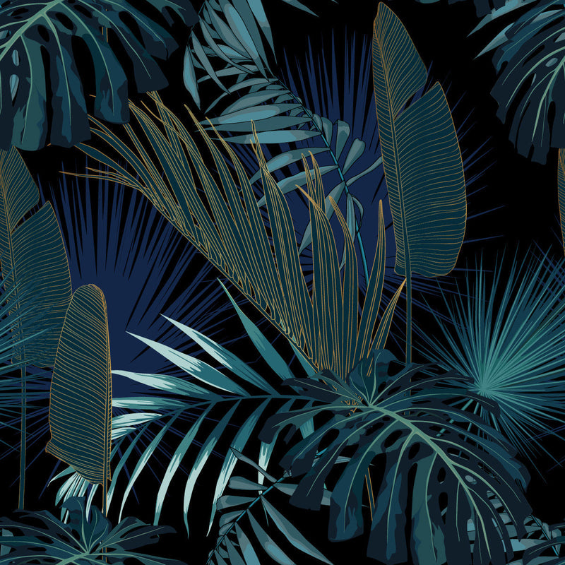 Dark Palm Leaves Wallpaper