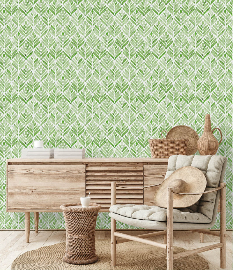 Green Botanical Leaves Wallpaper