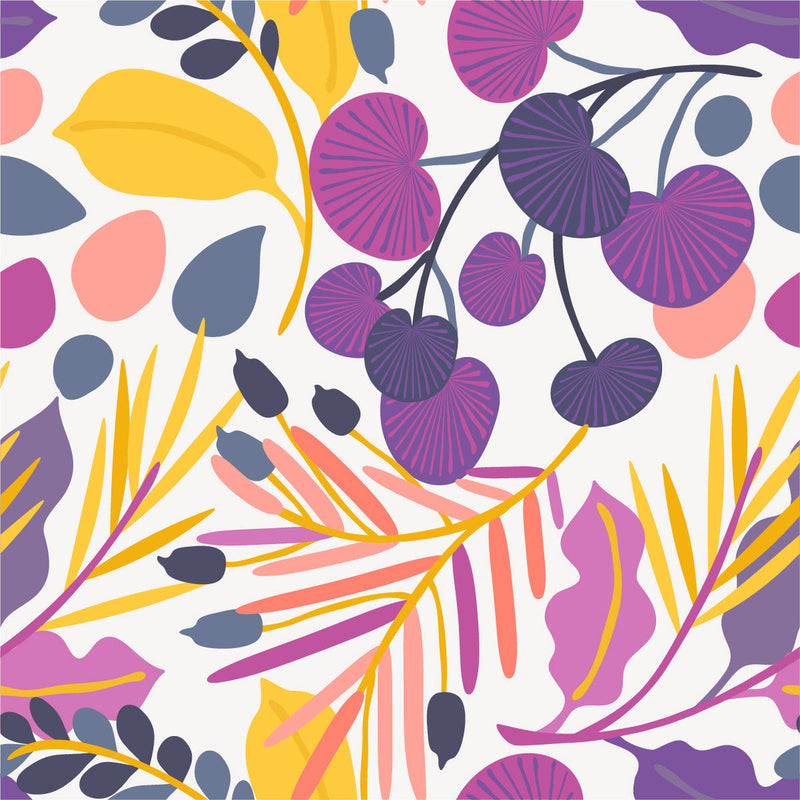 Fashionable Purple Leaves Wallpaper Chic