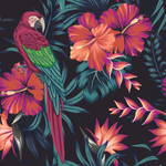 Parrot and Flowers Wallpaper