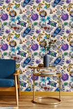 Elegant Blue Peacocks Wallpaper Tasteful