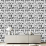 Dark Grey Wallpaper with Leaves