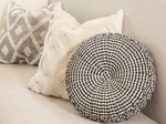 Gingham Check Yarn Dyed Pleated Decorative Pillow