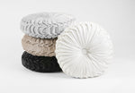 Round Pleated Soft Velvet Decorative Pillow