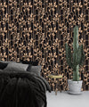 Dark Wallpaper with Dried Leaves