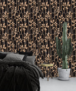 Dark Wallpaper with Dried Leaves