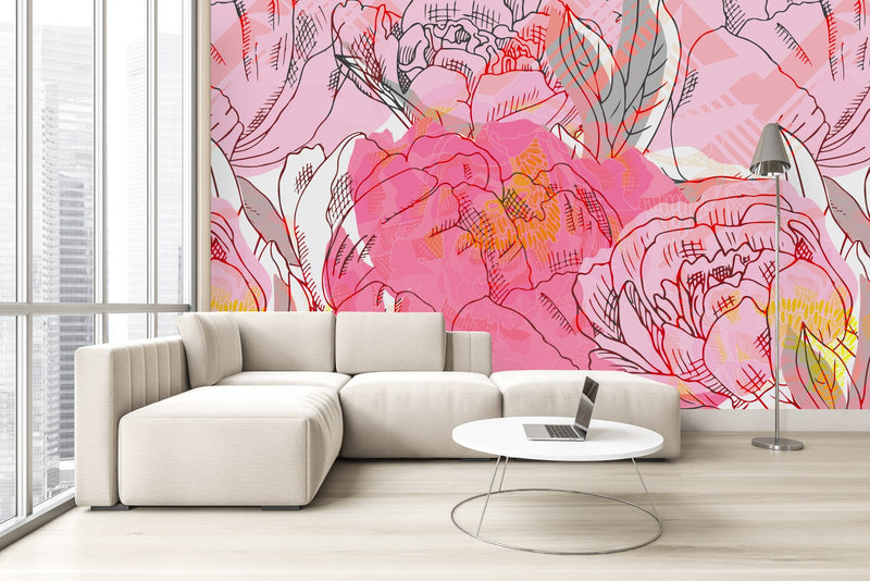 Pink Peonies Wallpaper