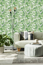 Fashionable Green Leaves Wallpaper Smart High-Quality