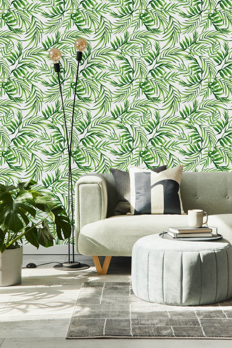 Fashionable Green Leaves Wallpaper Smart High-Quality
