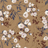 Dark Beige Wallpaper with Pink Flowers