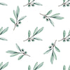White Wallpaper with Berries and Leaves