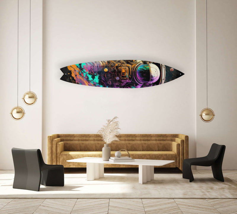 Astronaut Psychadelic Acrylic Surfboard Wall Art