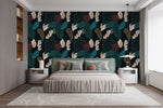 Dark Leaves Design Wallpaper