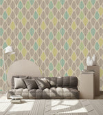 Green and Black Leaves Pattern Wallpaper