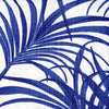 Gathered Bedskirt in Karoo Commodore Blue Watercolor Tropical Foliage