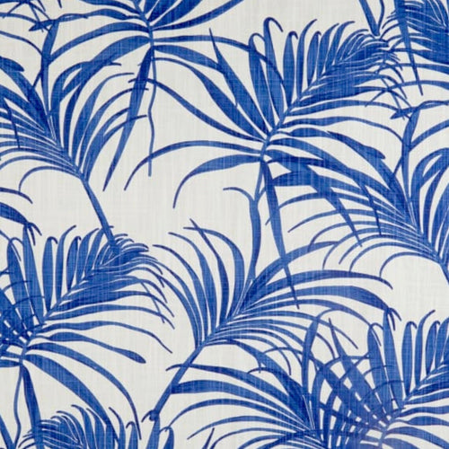 Rod Pocket Curtains in Karoo Commodore Blue Watercolor Tropical Foliage