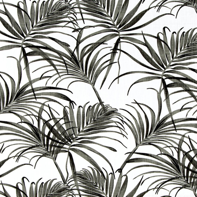 Rod Pocket Curtains in Karoo Raven Black Watercolor Tropical Foliage