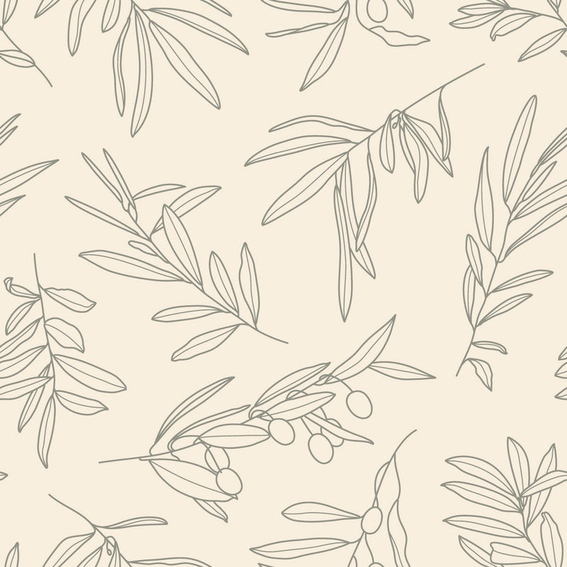 Fashionable Olive Tree Pattern Wallpaper Fashionable