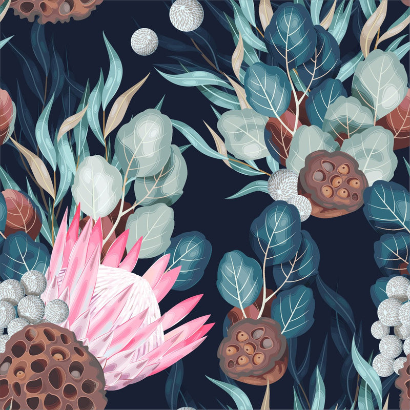 Modish Pink Protea Wallpaper Fashionable